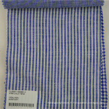 tissu imprimé à rayures en lin doux pour robe de chemise